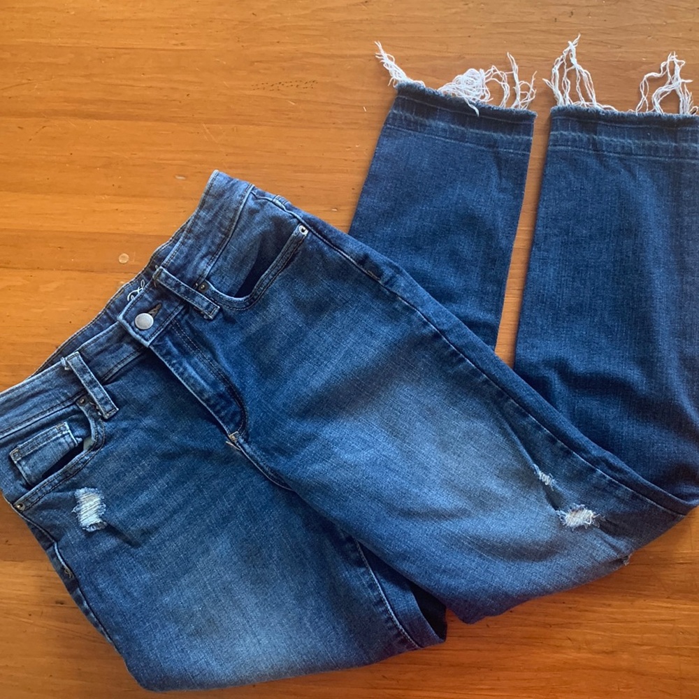 High Rise Straight dark wash jeans